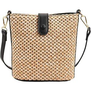 Women s Straw Beach Bag Small Cross-body Purse Summer Rattan Shoulder Bag